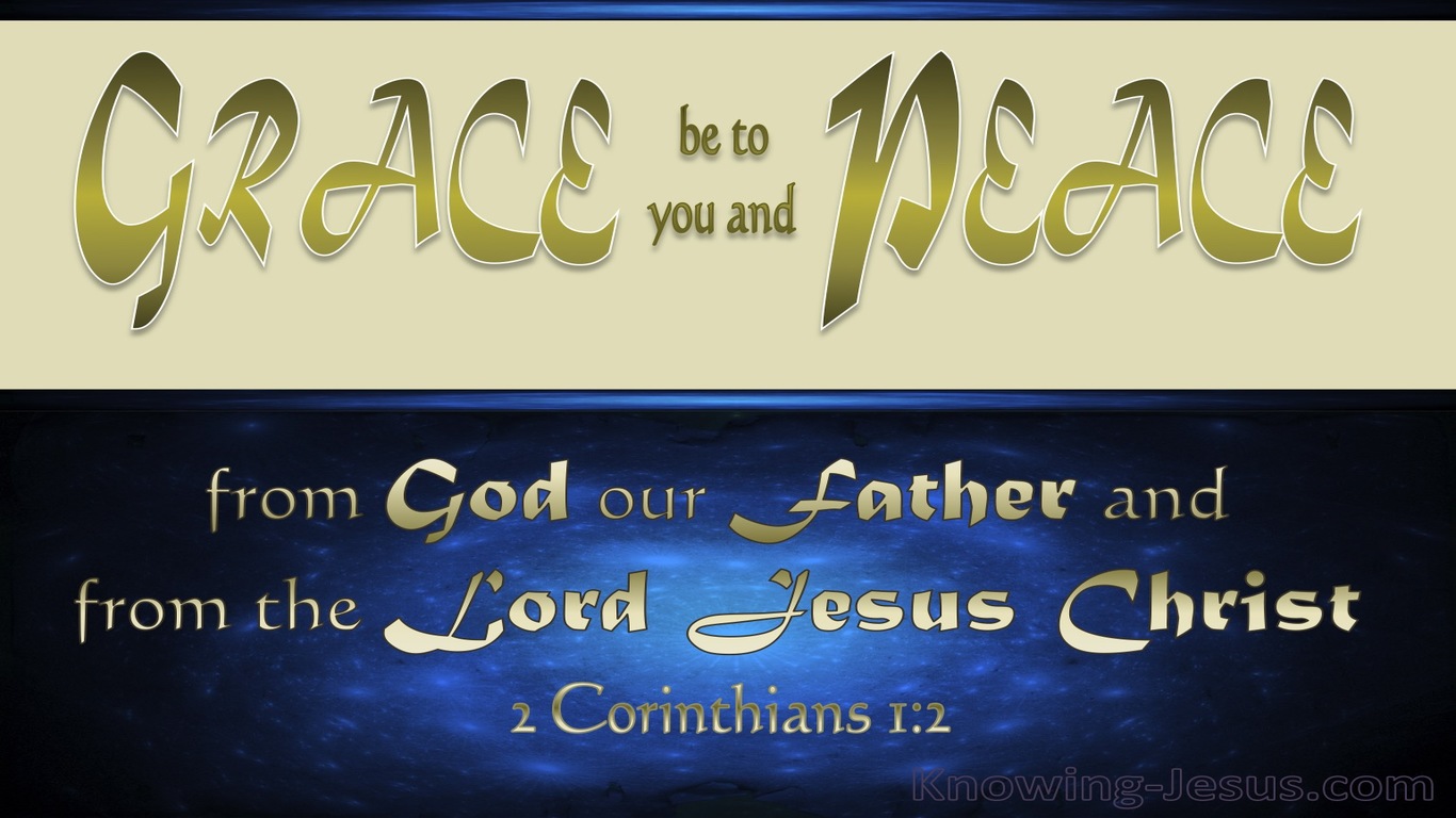 2 Corinthians 1:2 Grace Be To You And Peace (blue)